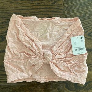 Free People Intimately Floral Frills Knotted Bandeau Bra NWT petal pink